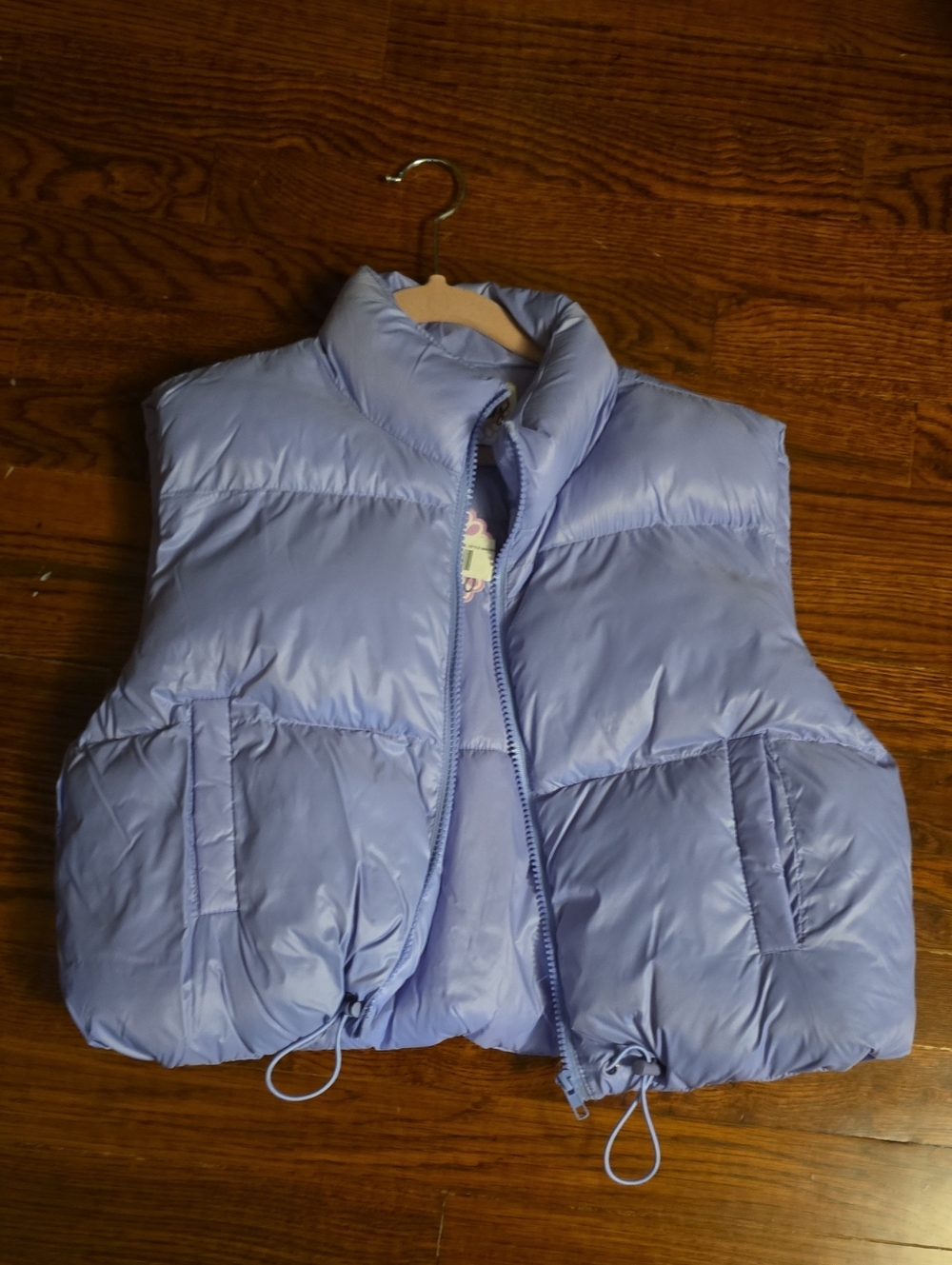 Kids Lavender Puffer Vest with Front Zip